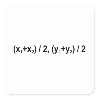 Midpoint Formula Math Mathematical Physics Square Sticker