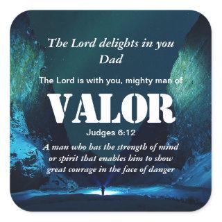 MIGHTY MAN OF VALOR | Christian Square Sticker