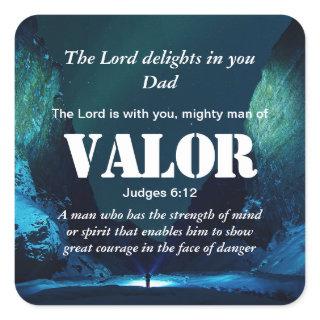 MIGHTY MAN OF VALOR | Christian Square Sticker