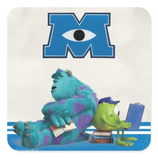Mike and Sulley Reading Square Sticker
