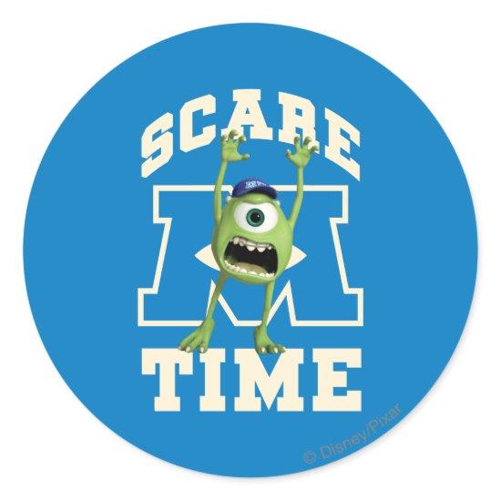 Mike Scare Time Classic Round Sticker
