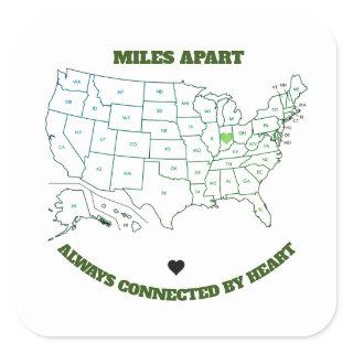 Miles Apart From Indiana to Any State Sticker