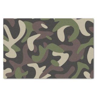 Military Camouflage Green Brown Pattern  Tissue Paper