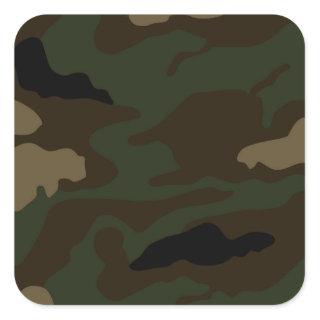 military camouflage pattern square sticker