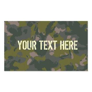 Military camouflage rectangular sticker