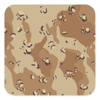 Military Desert Camouflage Background Square Sticker