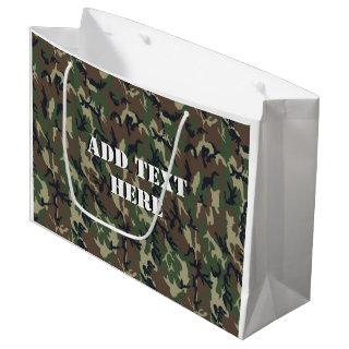 Military Green Camouflage Pattern Large Gift Bag