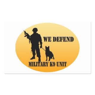 Military K9 Unit Rectangular Sticker