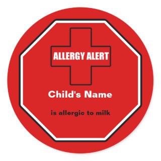 Milk Allergy Medical Alert Custom Std Sticker