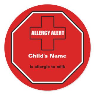 Milk Allergy Medical Alert Custom Std Sticker