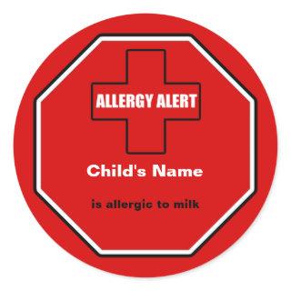 Milk Allergy Medical Alert Custom Std Sticker