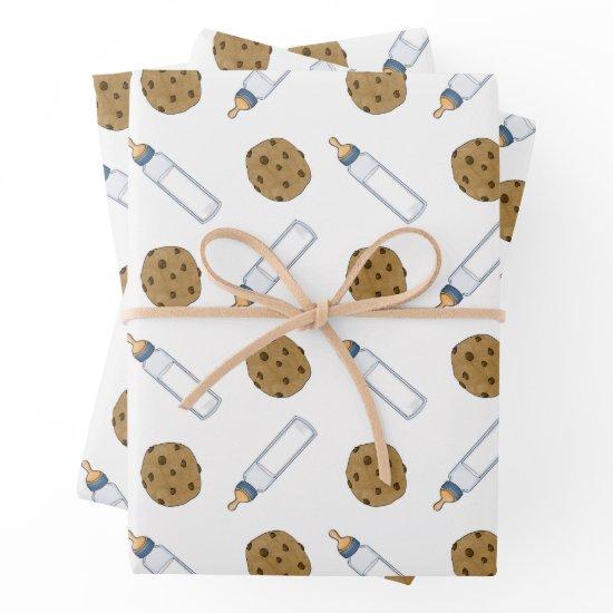 Milk and Cookies Popping Bottles Baby Gift Wrap