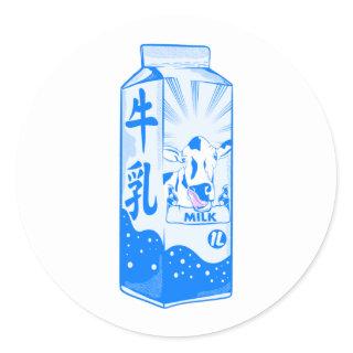 Milk Carton Kanji Japanese Classic Round Sticker