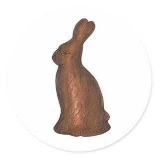 Milk Chocolate Easter Basket Bunny Rabbit Candy Classic Round Sticker