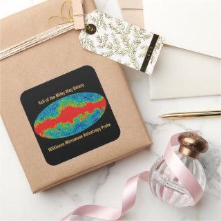 Milky Way Galaxy Veil Over WMAP Universe   Square Sticker