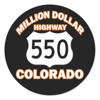 MILLION DOLLAR HIGHWAY COLORADO 550 CLASSIC ROUND STICKER