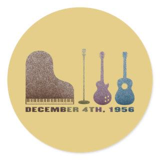 Million Dollar Quartet Instruments - Color Classic Round Sticker