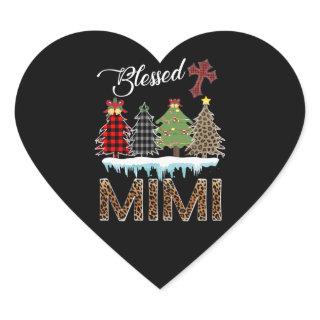 Mimi Gift | Blessed Mimi Christmas Tree Mimi Lover Heart Sticker
