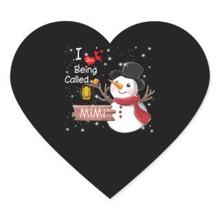 Mimi Gift | I Love Being Called Mimi Snowman Heart Sticker
