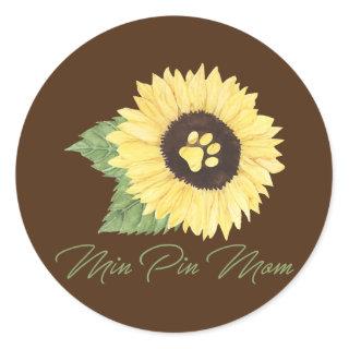 Min Pin Mom Miniature Pinscher Mama Dog Lover Classic Round Sticker