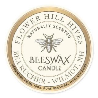 Mini Apiary Heraldic Bee Beeswax Candle Label