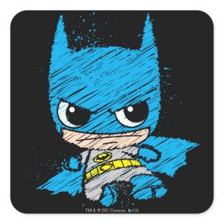 Mini Batman Sketch Square Sticker