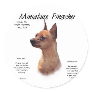 Miniature Pinscher (red) History Design Classic Round Sticker