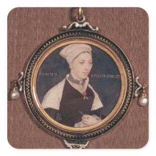 Miniature portrait of Jane Small Square Sticker