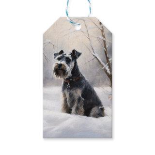 Miniature Schnauzer Let It Snow Christmas Gift Tags