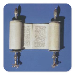 Miniature Torah Scroll, 1765 Square Sticker