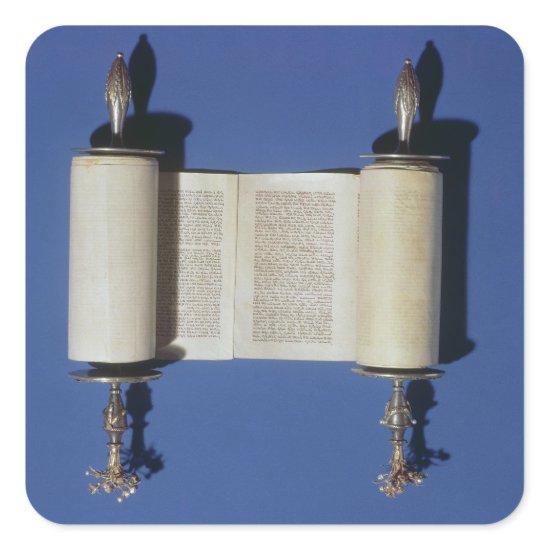 Miniature Torah Scroll, 1765 Square Sticker