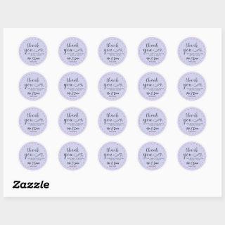Minimal and Chic Dusty Blue Thank You Add Name  Classic Round Sticker