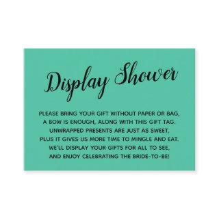 Minimal Biscay Green No Wrap Bridal Shower Gift Enclosure Card