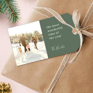 Minimal Christmas | Modern Stylish Family Photo Gift Tags