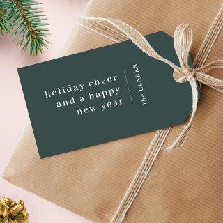 Minimal Christmas | Modern Stylish Forest Green Gift Tags