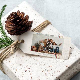 Minimal Christmas Photo | Modern Family Portrait  Gift Tags