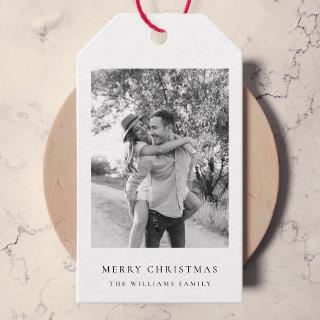 Minimal Christmas | Simple Black and White Photo Gift Tags