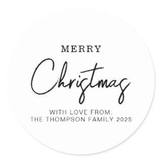 Minimal Classic Christmas Holiday Classic Round Sticker