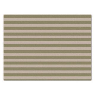Minimal Elegant Olive Green Beige Stripes Tissue Paper