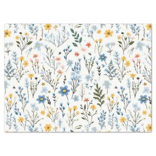 Minimal Gentle Colorful Garden Wildflowers Nursery Tissue Paper