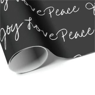 Minimal Joy Love Peace typography black white
