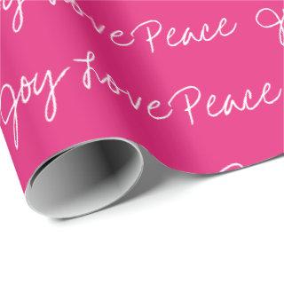 Minimal Joy Love Peace typography magenta white