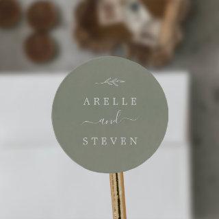 Minimal Leaf | Sage Green Wedding Envelope Seals
