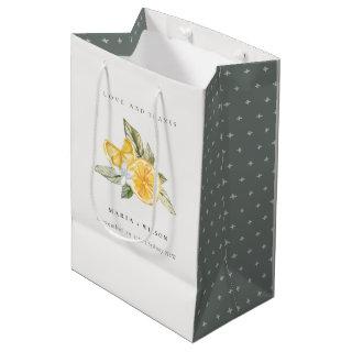 Minimal Lemon Botanical Boho Love Thanks Wedding Medium Gift Bag