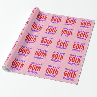 Minimal, Pink, 60th Birthday
