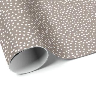 Minimal Polka Dot   Taupe and White