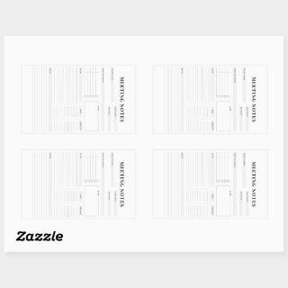 Minimal Professional Meeting Notes Planner Rectangular Sticker