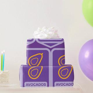Minimalist Avocado Badge in Purple and Gold