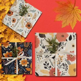 Minimalist Boho Flowers Autumn  Sheets