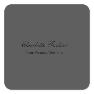 Minimalist Classical Handwriting Script Name Square Sticker